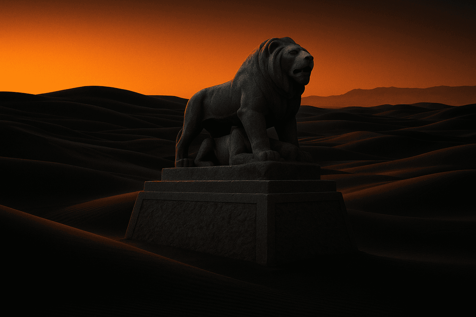 SherHub Vision - Lion Statue